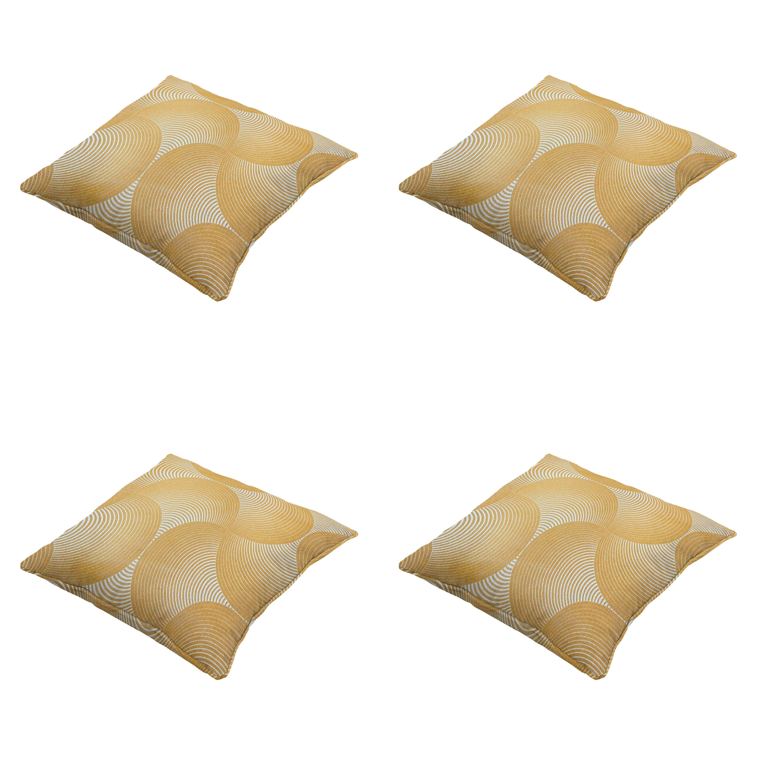 DEKORATIONSKISSEN Napels - Gelb - 50/50/10 cm - 4er-Set - Honig, Textil (50/50cm) - Madison