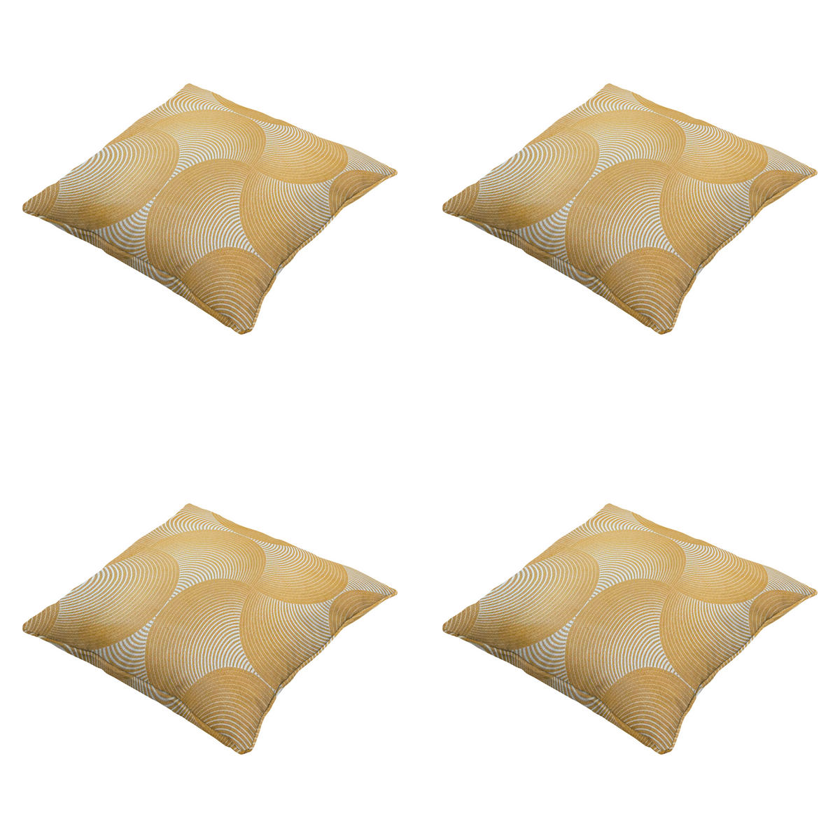 DEKORATIONSKISSEN Napels - Gelb - 50/50/10 cm - 4er-Set - Honig, Textil (50/50cm) - Madison