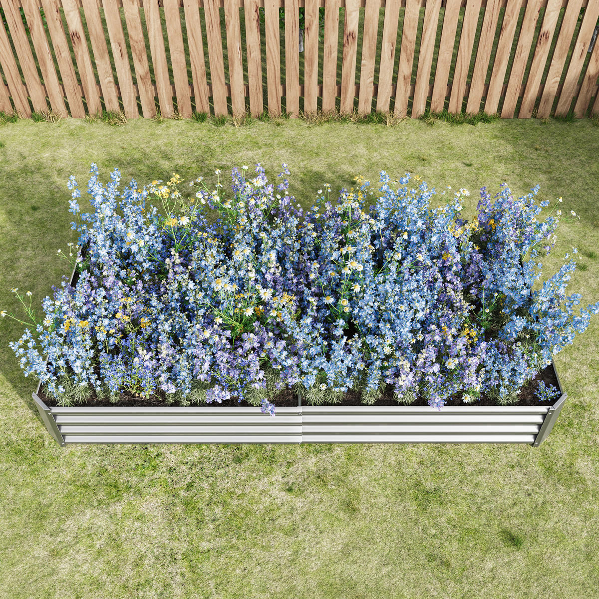 HOCHBEET Metall, silberfarben, 232x113,5x30 cm, rostfest - Grau, Metall (232/30/113.5cm) - Biohort