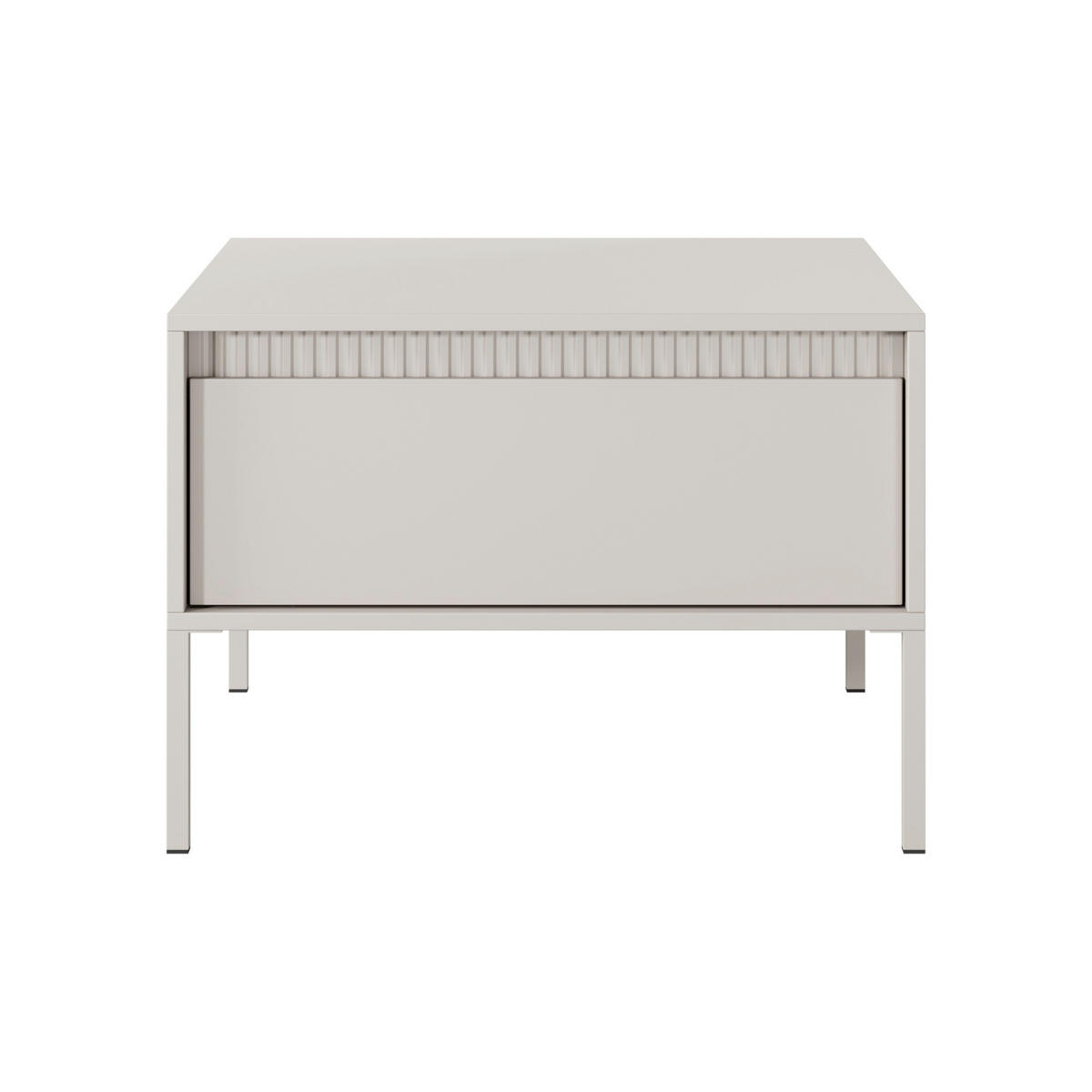 COUCHTISCH SELBU STO1 Reliefierte Fronten aus MDF-Platte Beige Beige - Beige, Holzwerkstoff (68/68/49cm) - Komodee