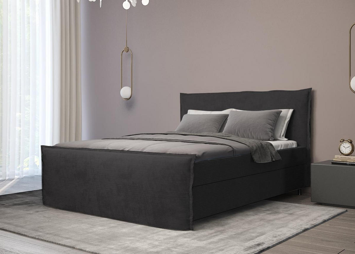 BOXBETT Boro Schwarz 200x200 cm - Schwarz, Textil (200/200cm) - B&B Home