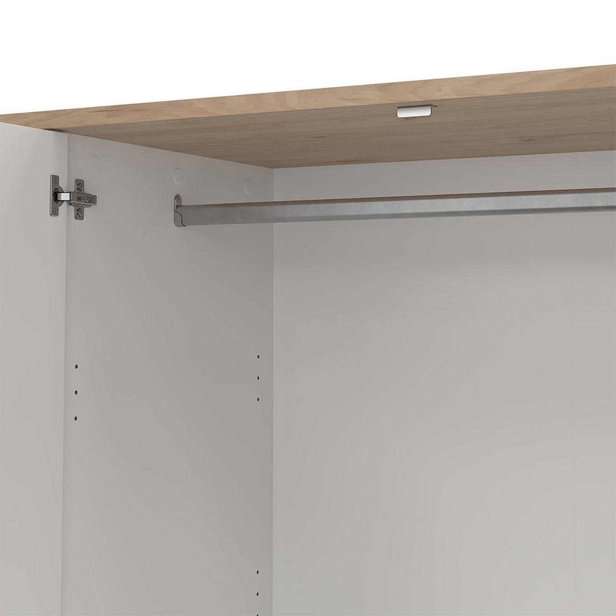 KLEIDERSCHRANK, Next, Weiß, Holzwerkstoff, 197 x 58 x 203 cm - Weiß, Holzwerkstoff (197/203/58cm) - ebuy24