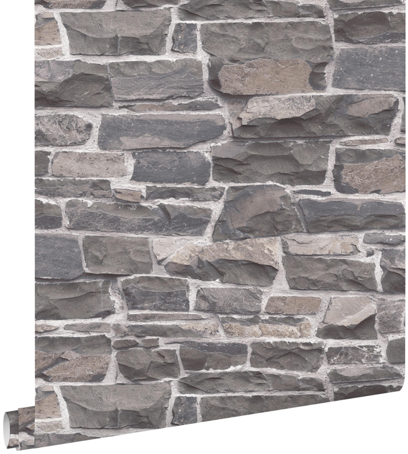 TAPETE Stein-Optik 53 cm x 10.05 m - Grau, Papier (53/1000cm) - ESTAhome