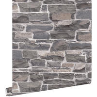 TAPETE Stein-Optik 53 cm x 10.05 m - Grau, Papier (53/1000cm) - ESTAhome