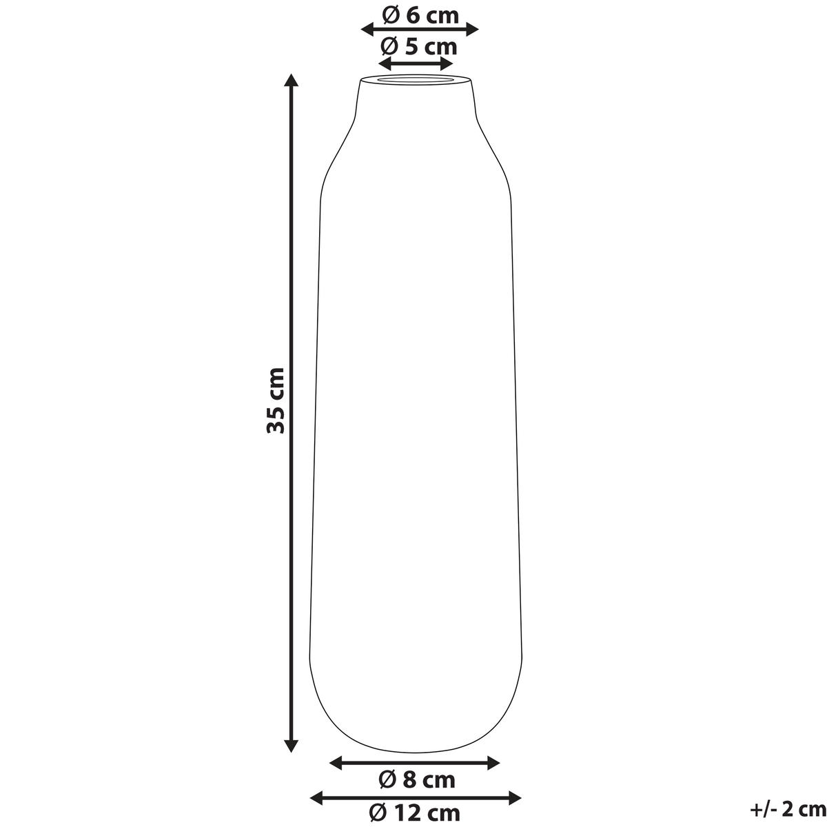 BLUMENVASE Steinzeug weiß Mulai - Weiß, Keramik (35cm) - Beliani