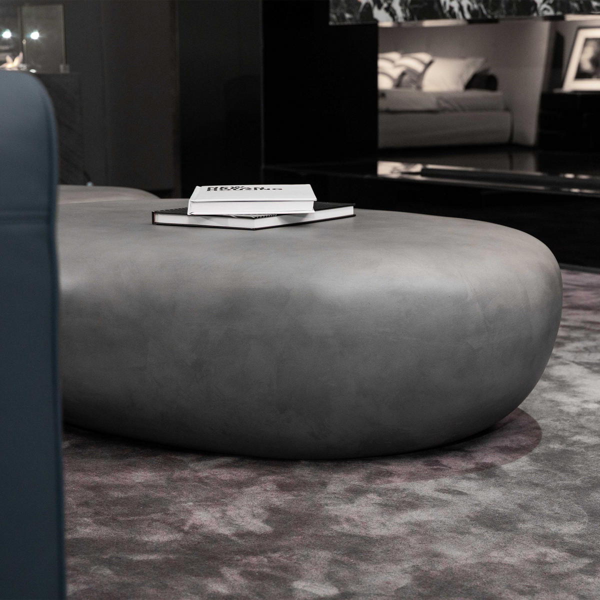 COUCHTISCH HAWAII Steinform Groß aus Beton 121 x 90 x 35 cm - Grau, Naturmaterialien (90/121/35cm) - Elementi