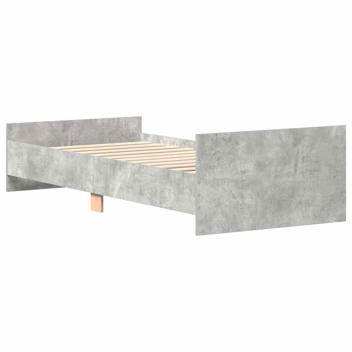 BETTGESTELL Betongrau 90/200 Cm Holzwerkstoff - Grau, Textil (90/200cm) - vidaXL