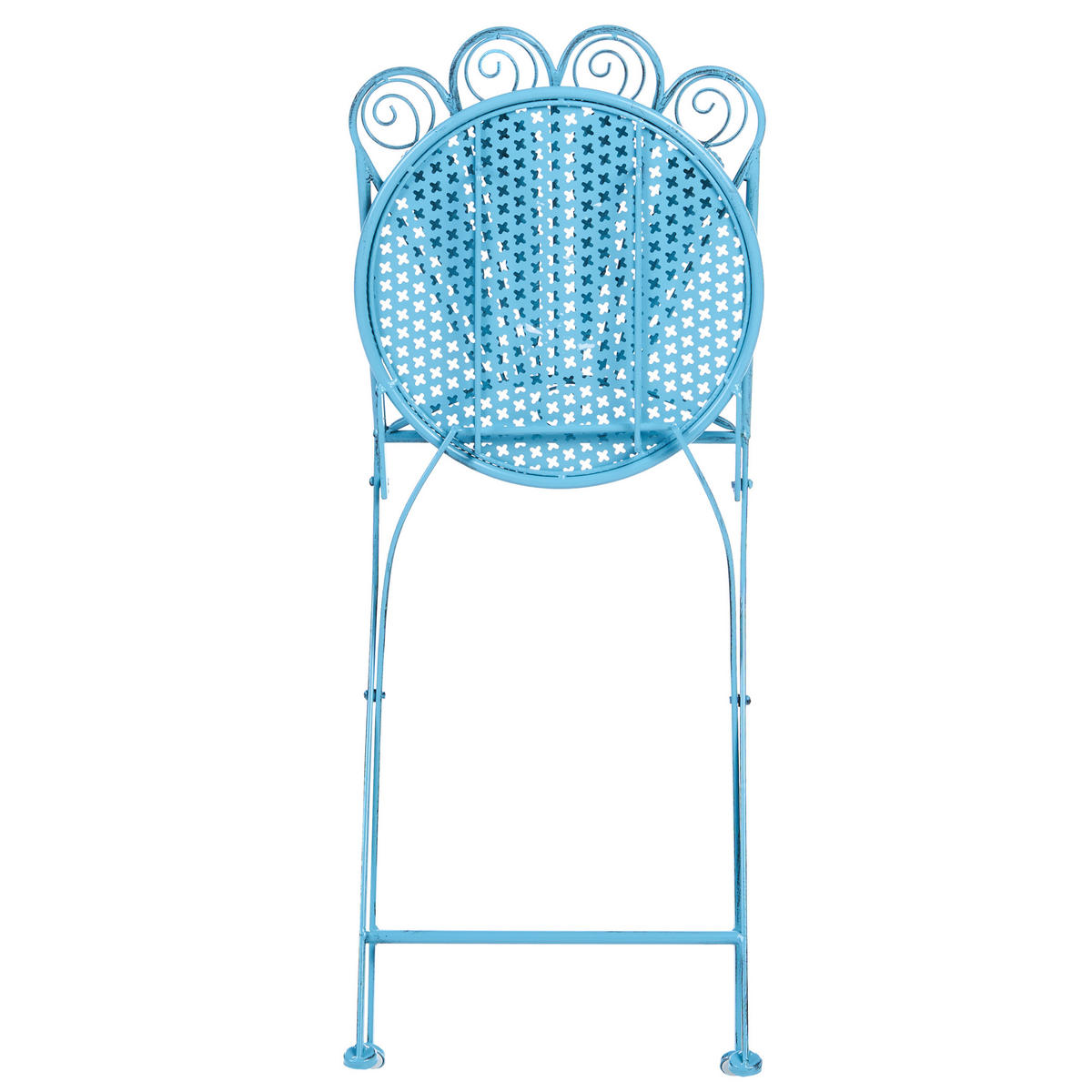 SCAUN DE GRĂDINĂ set de 2 pliabil metal albastru Pavia - albastru, metal (40/91/47cm) - Beliani