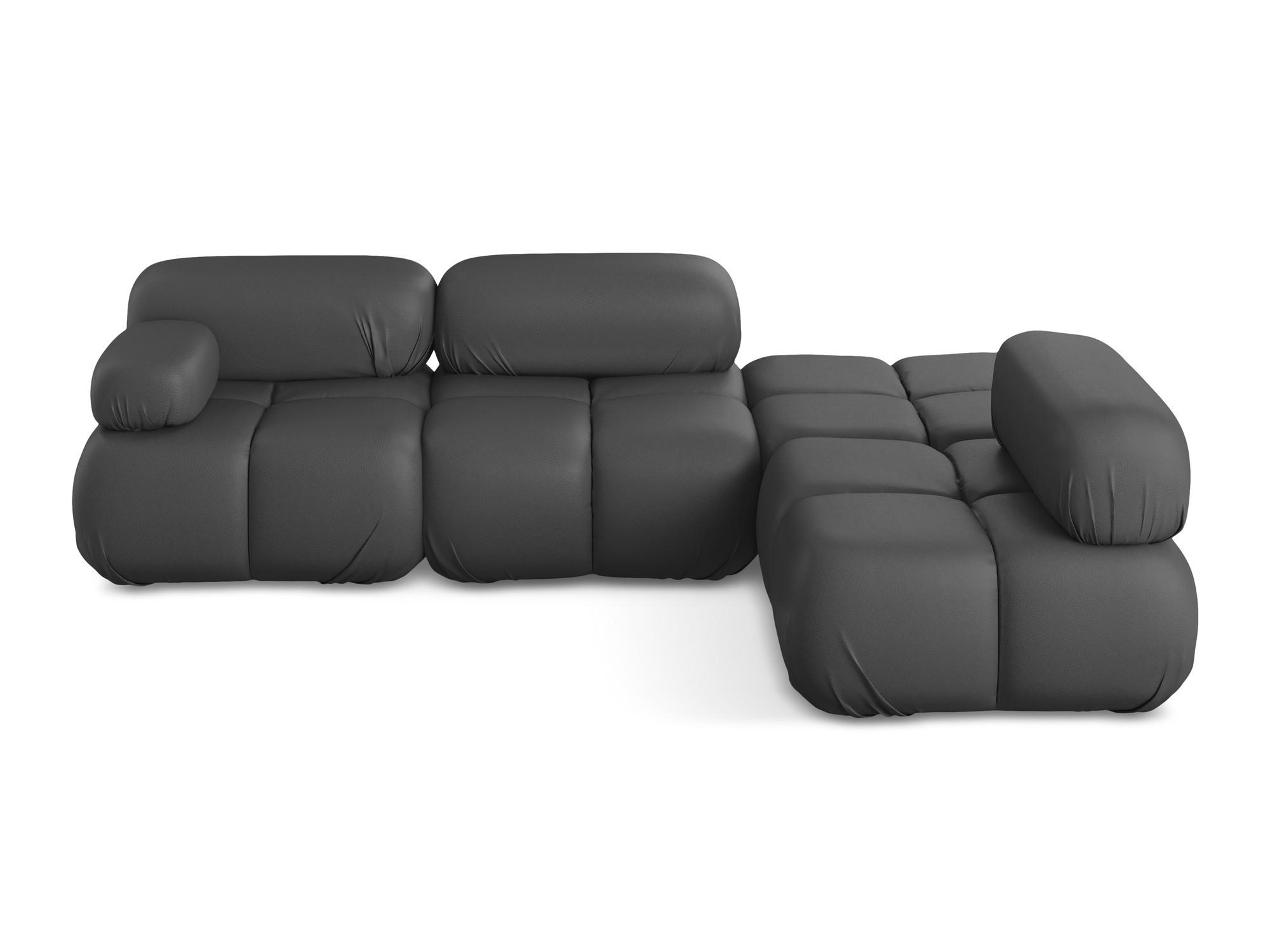 ECKSOFA Rechts Kunstleder Grau - Beige/Schwarz, Leder/Kunststoff (285/190cm) - Makamii