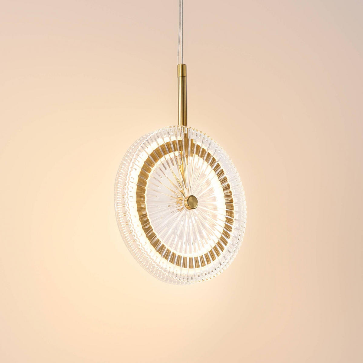 HÄNGELEUCHTE Alma, Transparent und Messing, 27cm - Goldfarben, Glas (160/20/27cm) - KOSILUM