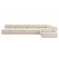 ECKSOFA modulares Sofa Mende-L3 - 380x190x70 cm Beige Cord - Beige, Holzwerkstoff/Textil (380/190cm) - ALTDECOR