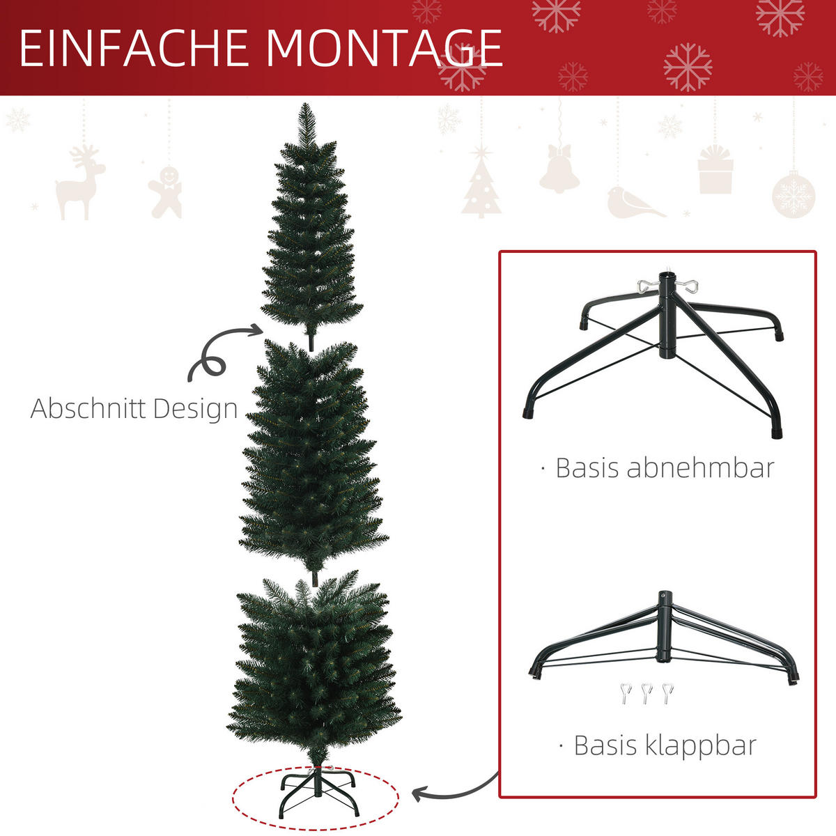 WEIHNACHTSBÄUME Grün 56.0/56.0/180.0cm - Grün, Kunststoff (180cm)