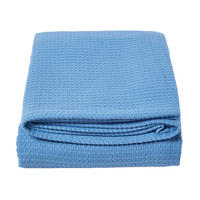 BIO-WOHNDECKE Waffelpiqué 230/250 cm - Blau, Textil (250/230cm) - Homescapes
