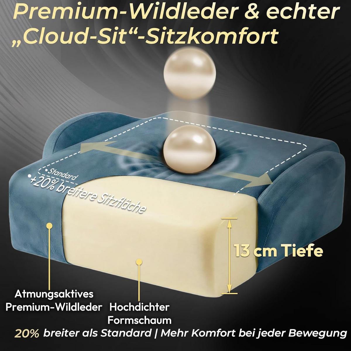 GAMING-STUHL Mikrofaser-Velours Verstellbarer Bürostuhl mit Fußstütze - Blau, Leder (70/128/70cm)