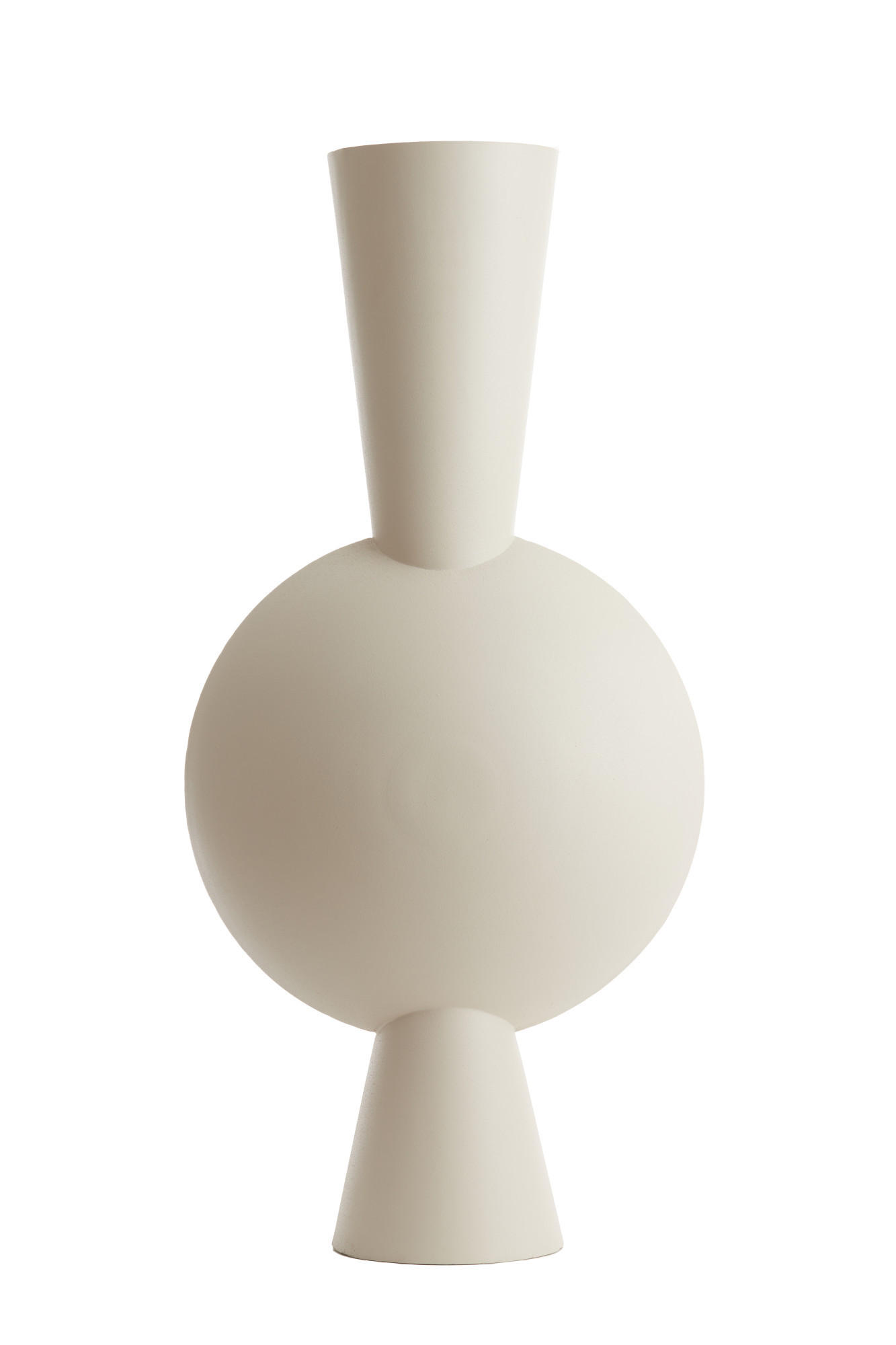 VASE Kavandu Weiß 47/26/100 cm - Weiß, Metall (100cm) - Light & Living