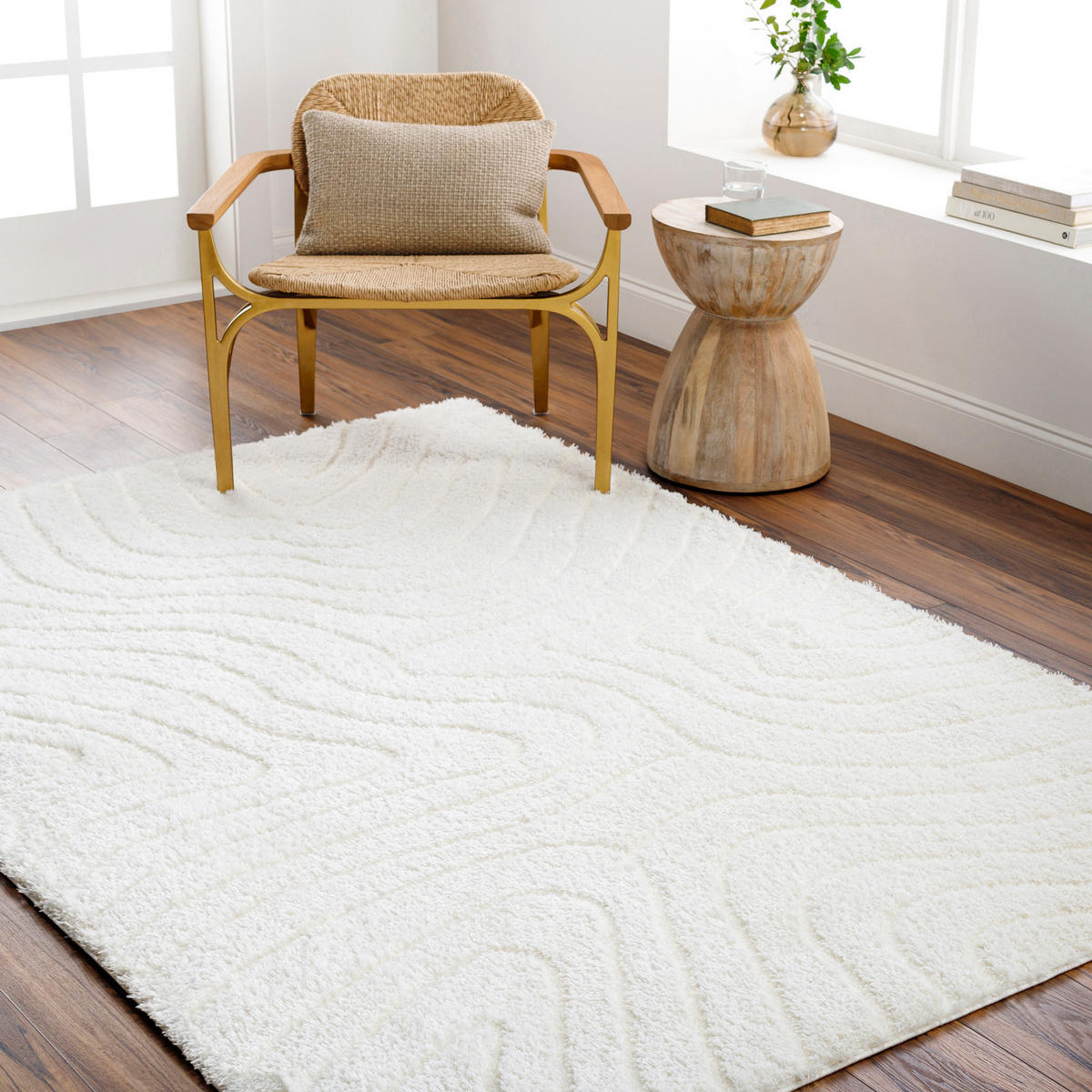 HOCHFLORTEPPICH Danae 160/213 cm Ivoire - Weiß, Textil (213/160cm) - LIVABLISS
