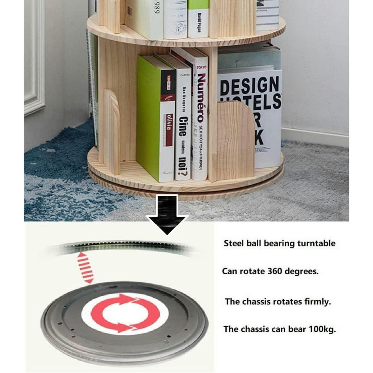 BÜCHERREGAL Massivholz 4-stöckig 128 cm - Braun, Holz (44/128/44cm)