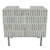 WASCHBECKENUNTERSCHRANK Fischschuppen Fliesen Eucalyptus 60/55/35 cm - Türkis, Holzwerkstoff (60/55/35cm) - Bilderwelten