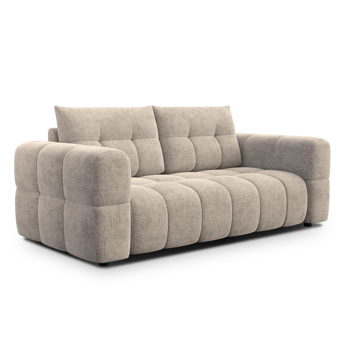 SOFA CLOUDI 2,5-Sitzer, beige - Beige/Schwarz, Holz/Textil (211/89/104cm) - Courtois Laville