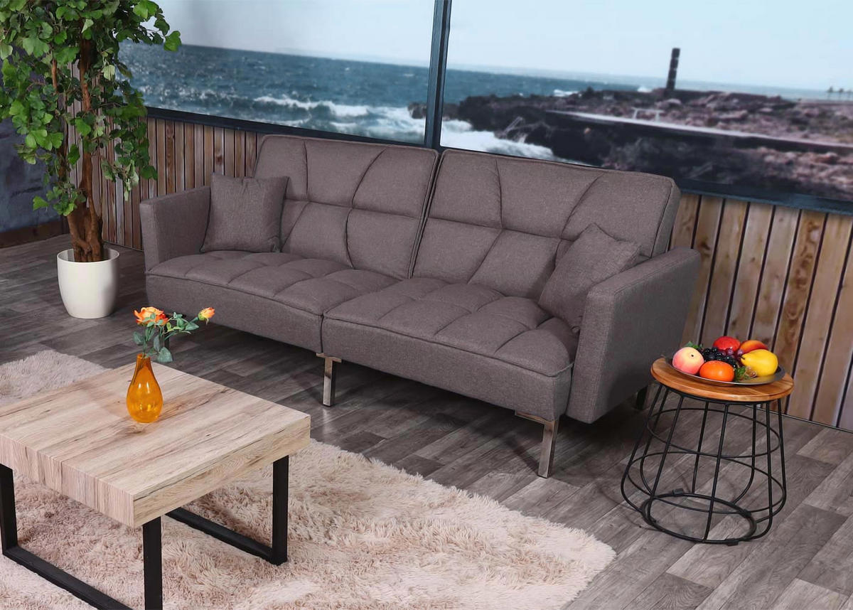 SCHLAFSOFA Grau - Grau, Textil (190/83/87cm) - MCW