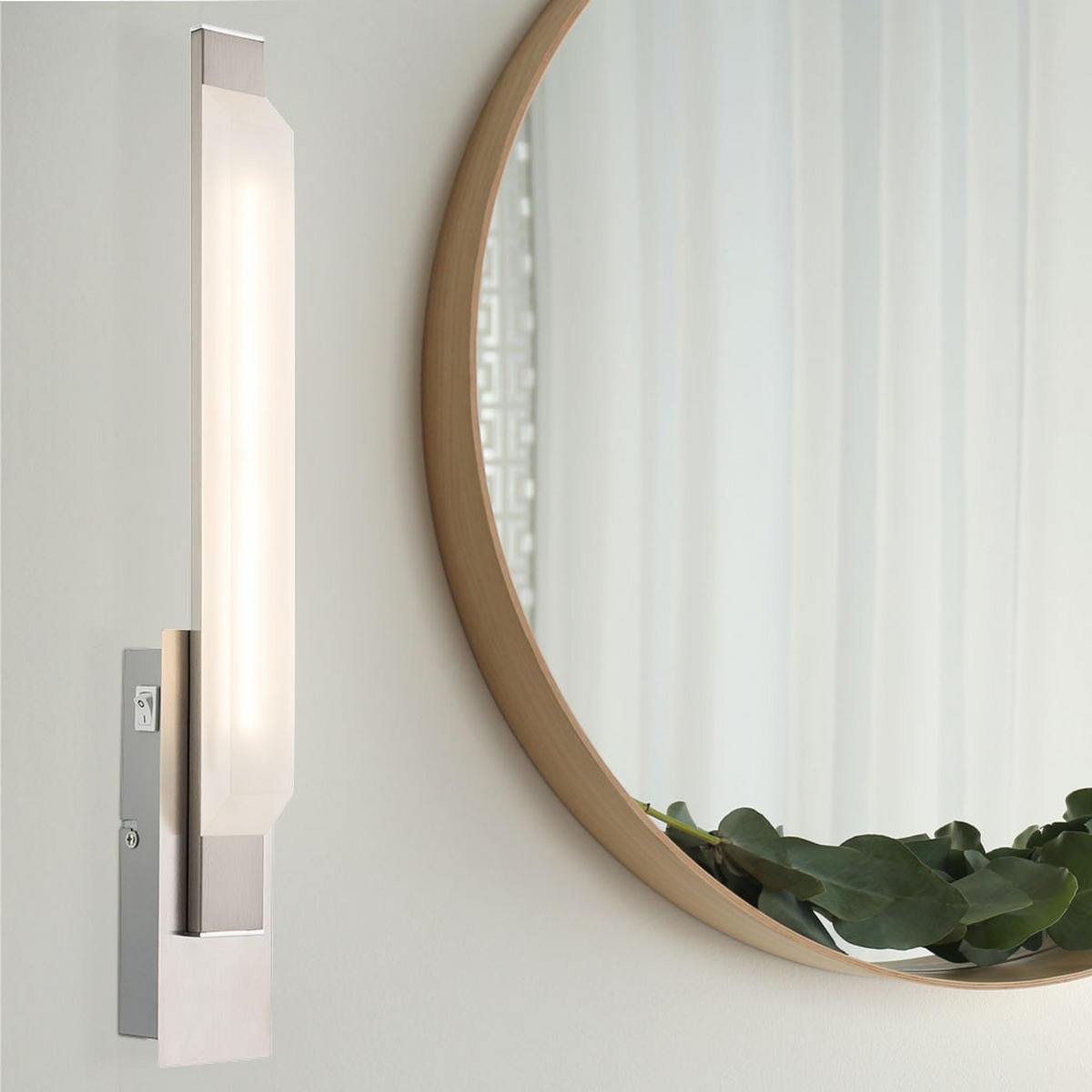 LED WANDLEUCHTE LAZIO Chrom Silber - Silberfarben, Glas (7/48/7cm) - Globo Lighting