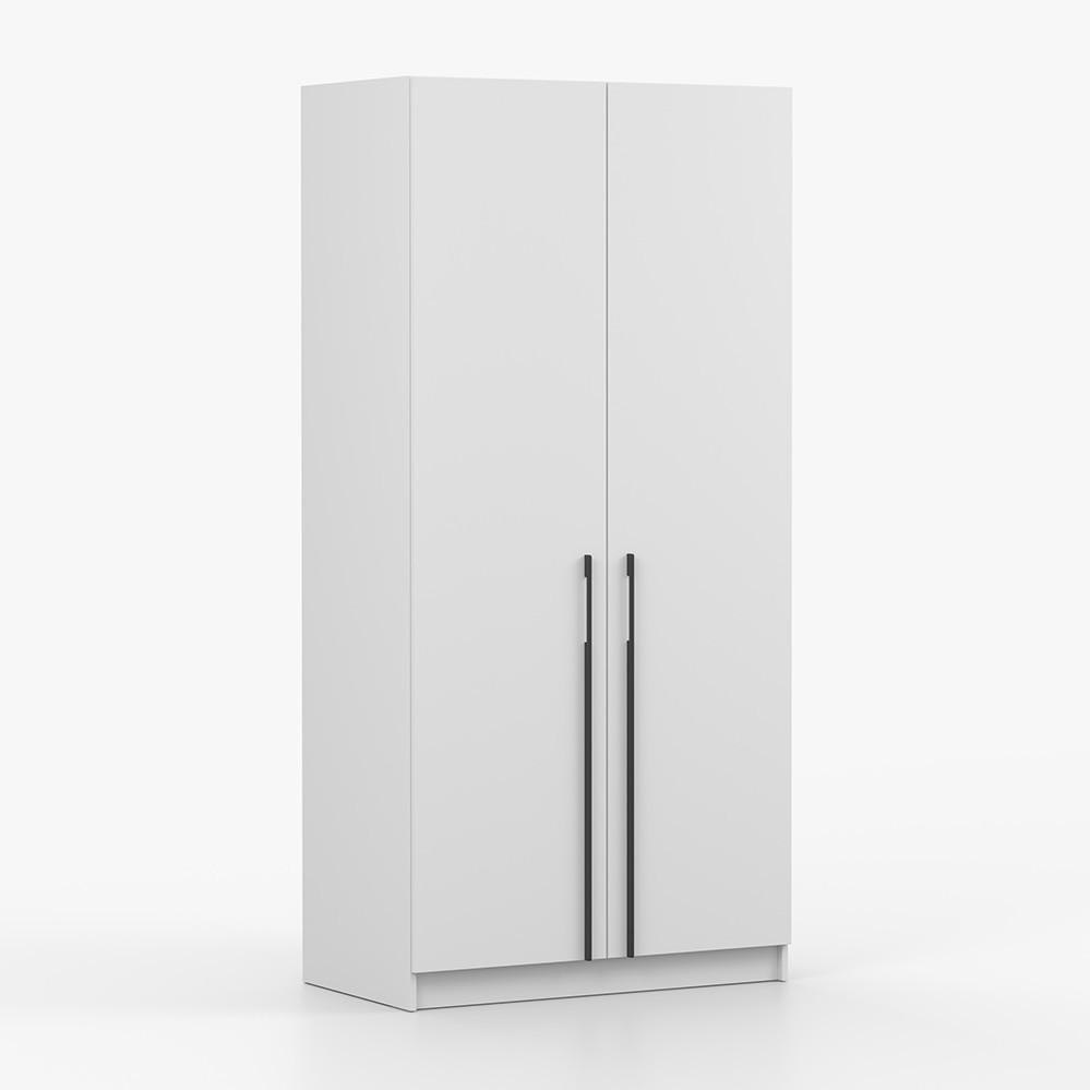 imoebel24 Drehtürenschrank Weiß 100x210x55 cm