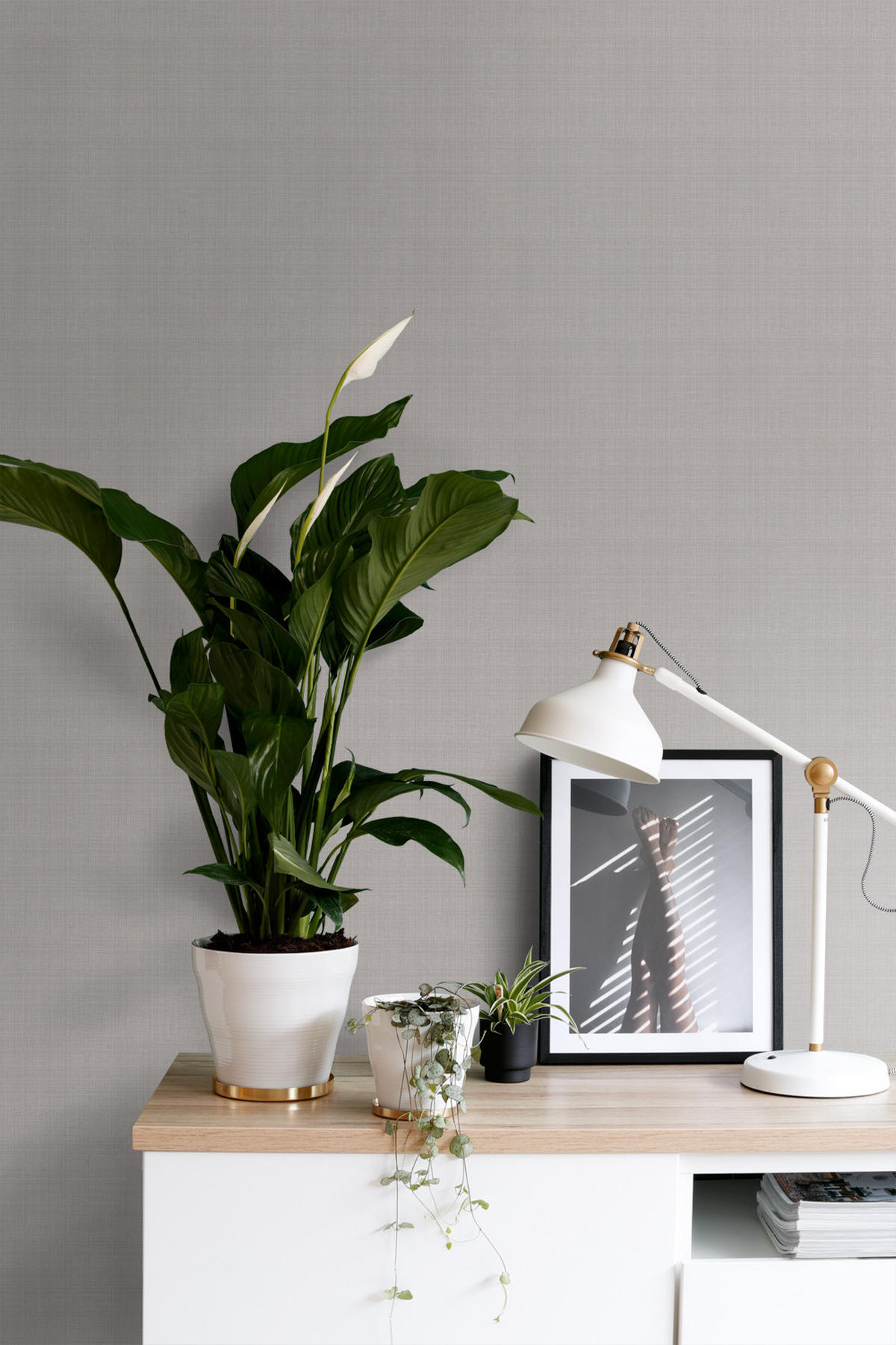 TAPETE Leinen-Optik 53 cm x 10.05 m - Grau, Papier (53/1000cm) - ESTAhome