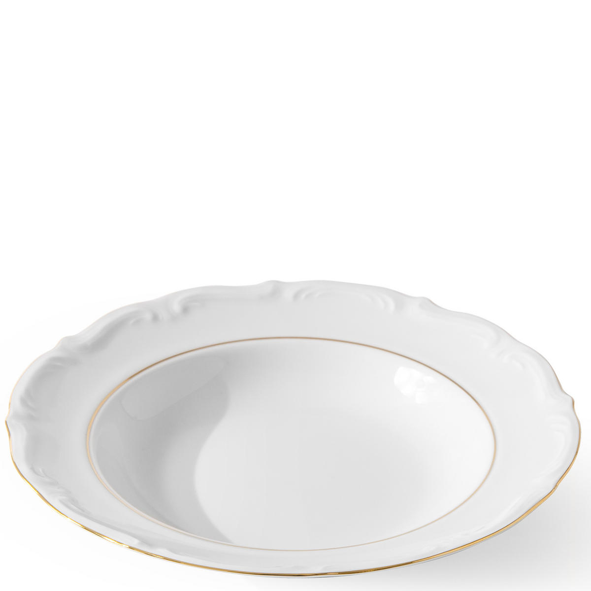TAFELSERVICE Chodziez MARIA TERESA 44-tlg Porzellan mit Goldrand, Weiß / Gold - Goldfarben/Weiß, Keramik (25/2/25cm) - KONSIMO®
