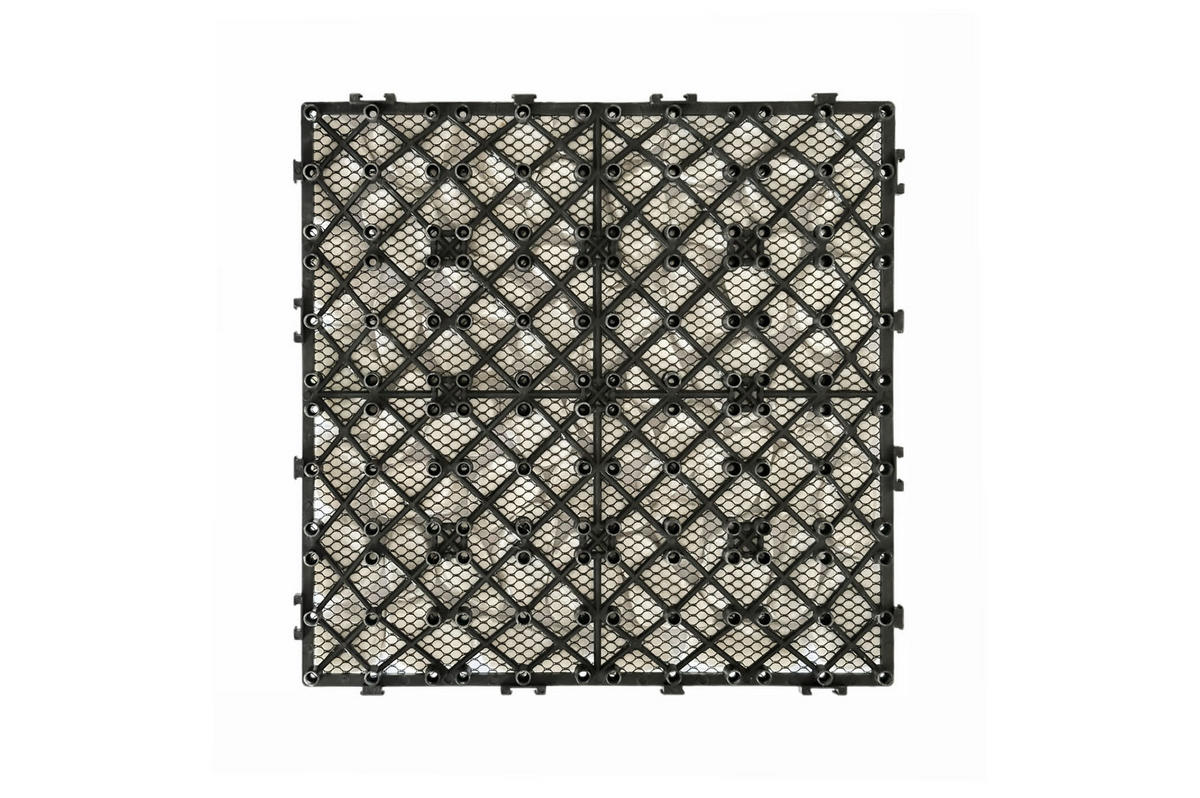 12ER-SET OSSA-Terrassenplatten mit Klickverbindung, weiße Kieselsteine, 30 x 30 cm - Weiß, Holzwerkstoff (30/30/2cm) - Casanoov