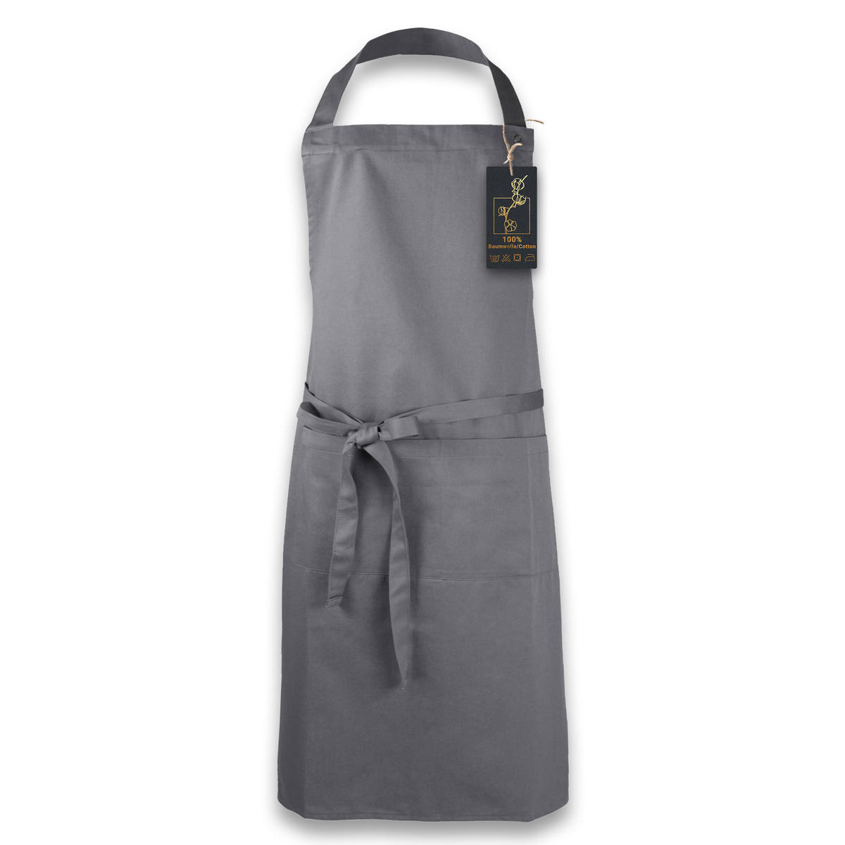 SCHÜRZE , 75x100 cm, 100% Baumwolle, Grau - Grau, Textil (75/100cm) - Zollner