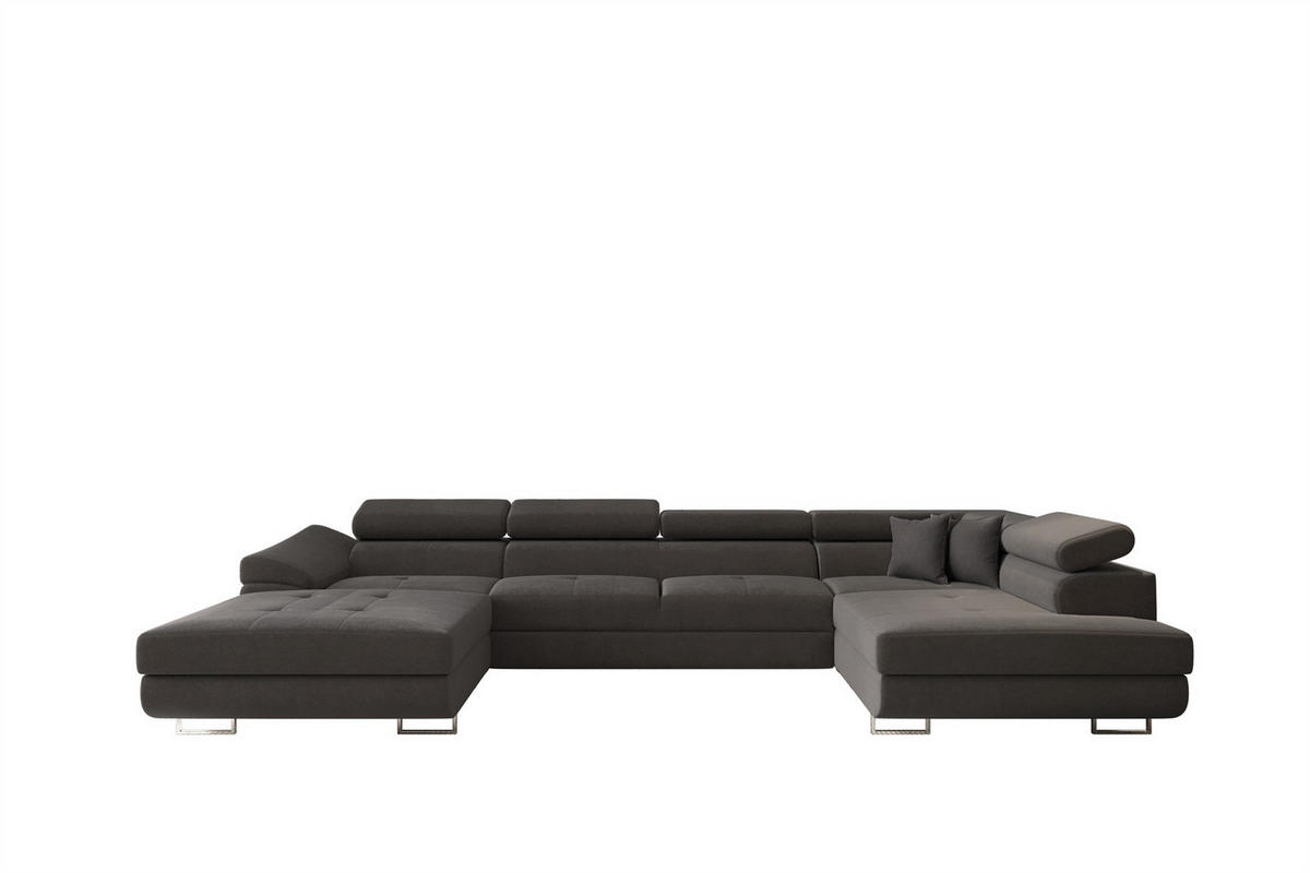 WOHNLANDSCHAFT Carmelo In Nova - Anthrazit, Holzwerkstoff/Textil (345/90/202cm) - Fun Möbel
