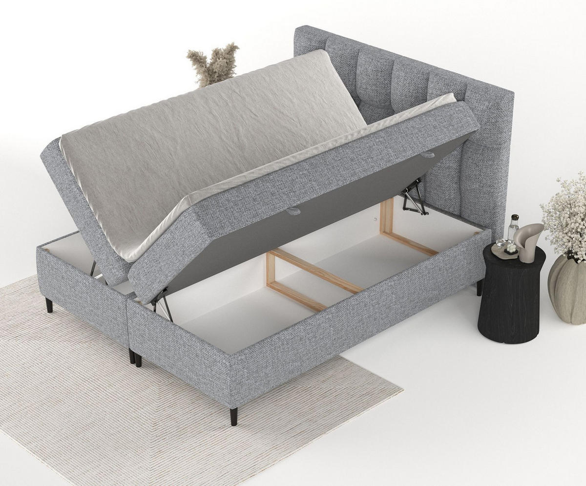 BOXBETT Ombre Grau 160/200 cm - Schwarz/Grau, Holz/Holzwerkstoff (160/200cm) - Maison de Reve