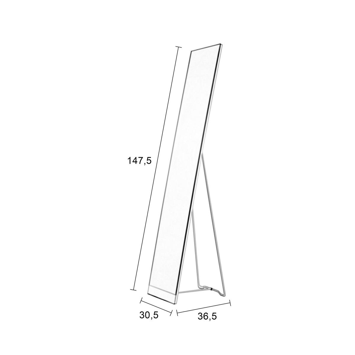 STANDSPIEGEL Stand Spiegel/ Schwarz - Schwarz, Metall (30.5/147.5/36.5cm) - Housecraft Living