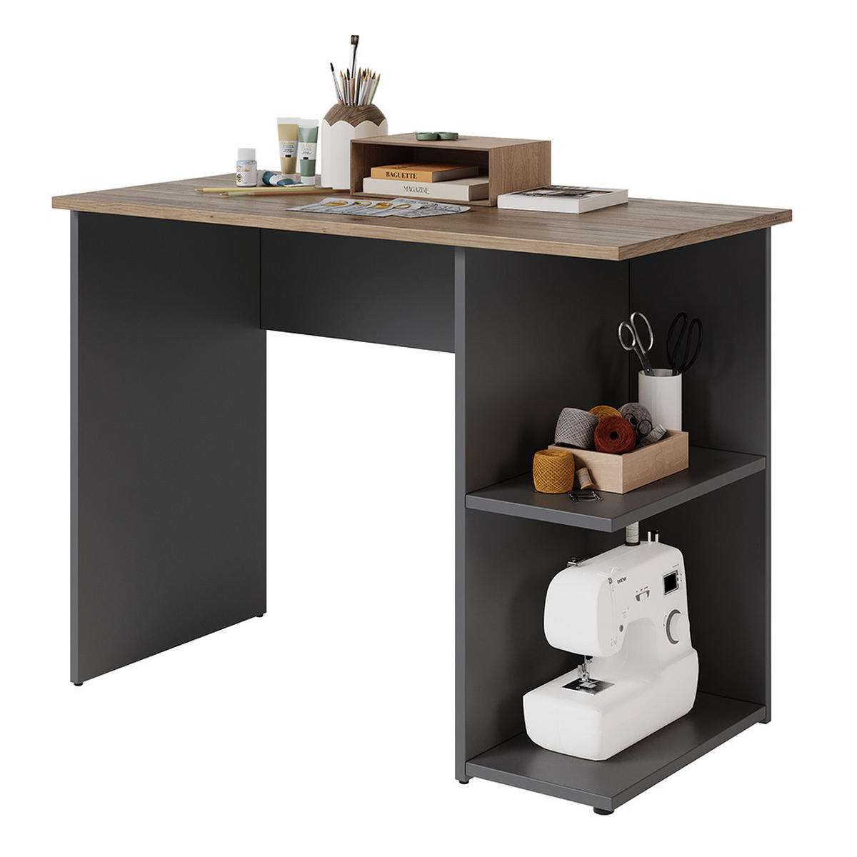 SCHREIBTISCH Simple Anthrazit 100 x 50 cm - Anthrazit, Holzwerkstoff (50/100/76cm) - Vicco