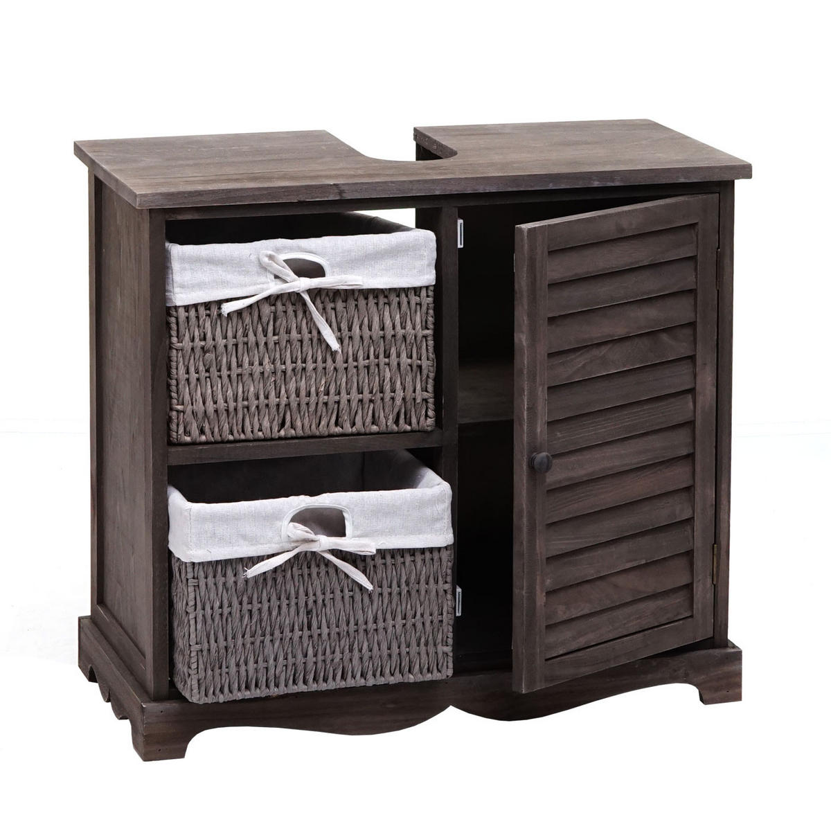 WASCHBECKENUNTERSCHRANK Grau, Braun - Braun/Grau, Holz (65/60/31cm) - MCW