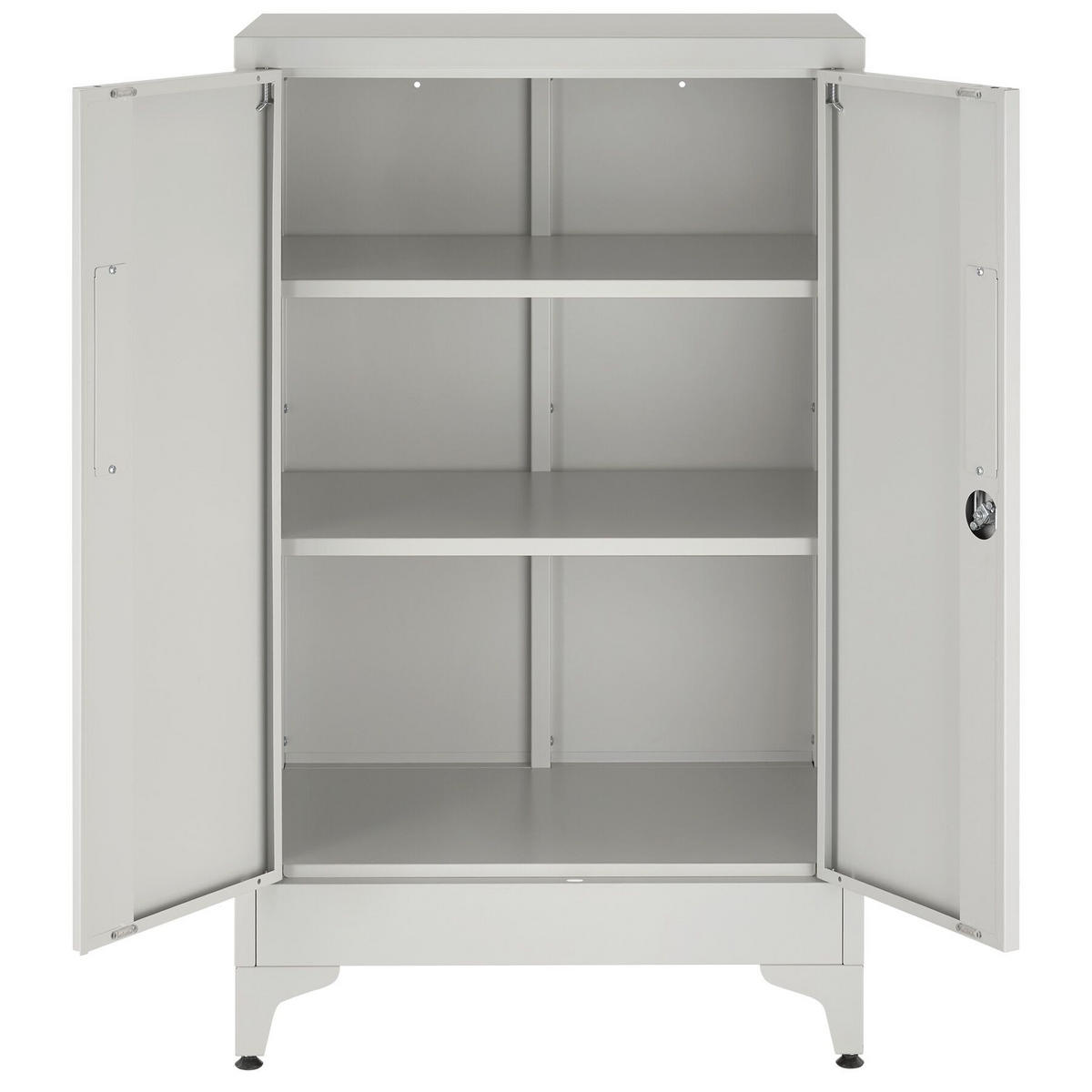 AKTENSCHRANK Blake, Kippschutz, höhenverstellbare Füße, grau - Grau, Metall (60/100/40cm) - tectake