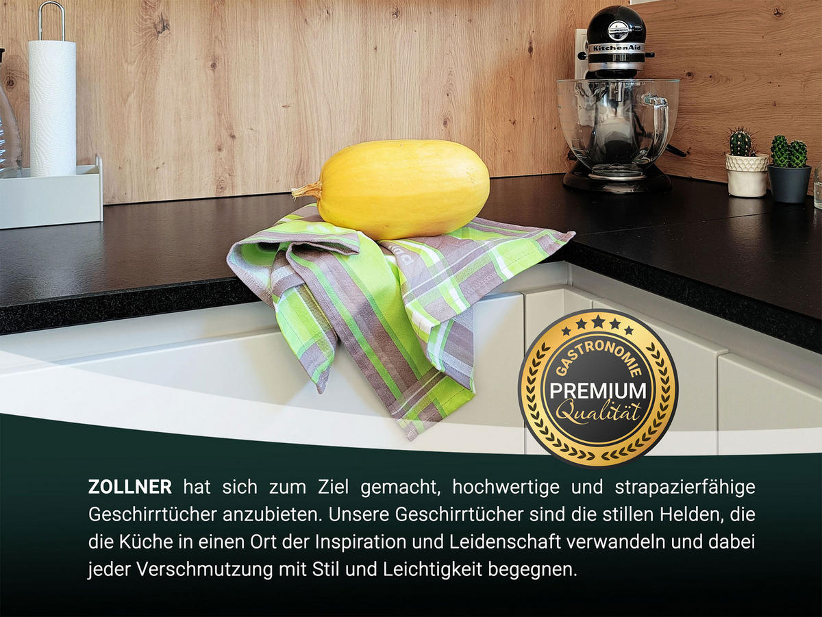 GESCHIRRTÜCHER, 4er-Set, 50x70 cm, 100% Baumwolle, Grün - Hellgrün, Textil (50/70cm) - Zollner