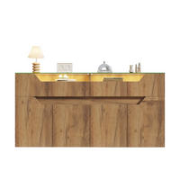 SIDEBOARD Holzoptik MDF 2 Schubladen Glasplatte 140cm Modern - Naturfarben, Holzwerkstoff (140/70/40cm) - FLIEKS