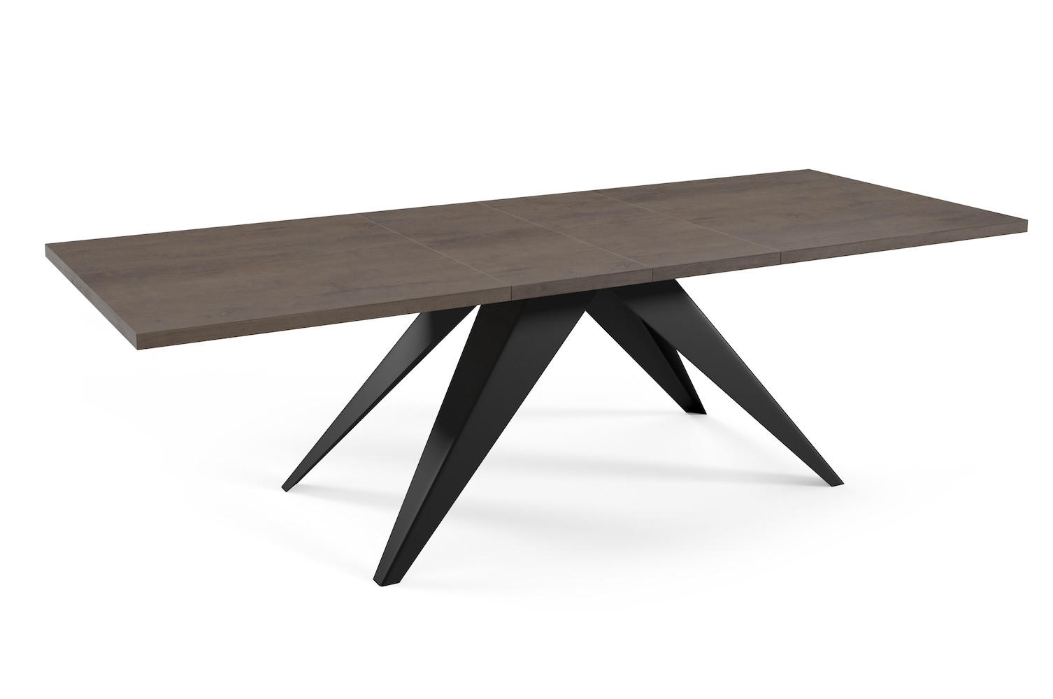 ESSTISCH Vento Eiche lefkas dunkel / Schwarz 160/260 / 90 / 76cm - Eichefarben/Schwarz, Holz/Holzwerkstoff (160/90/76cm) - Feldmann-Wohnen