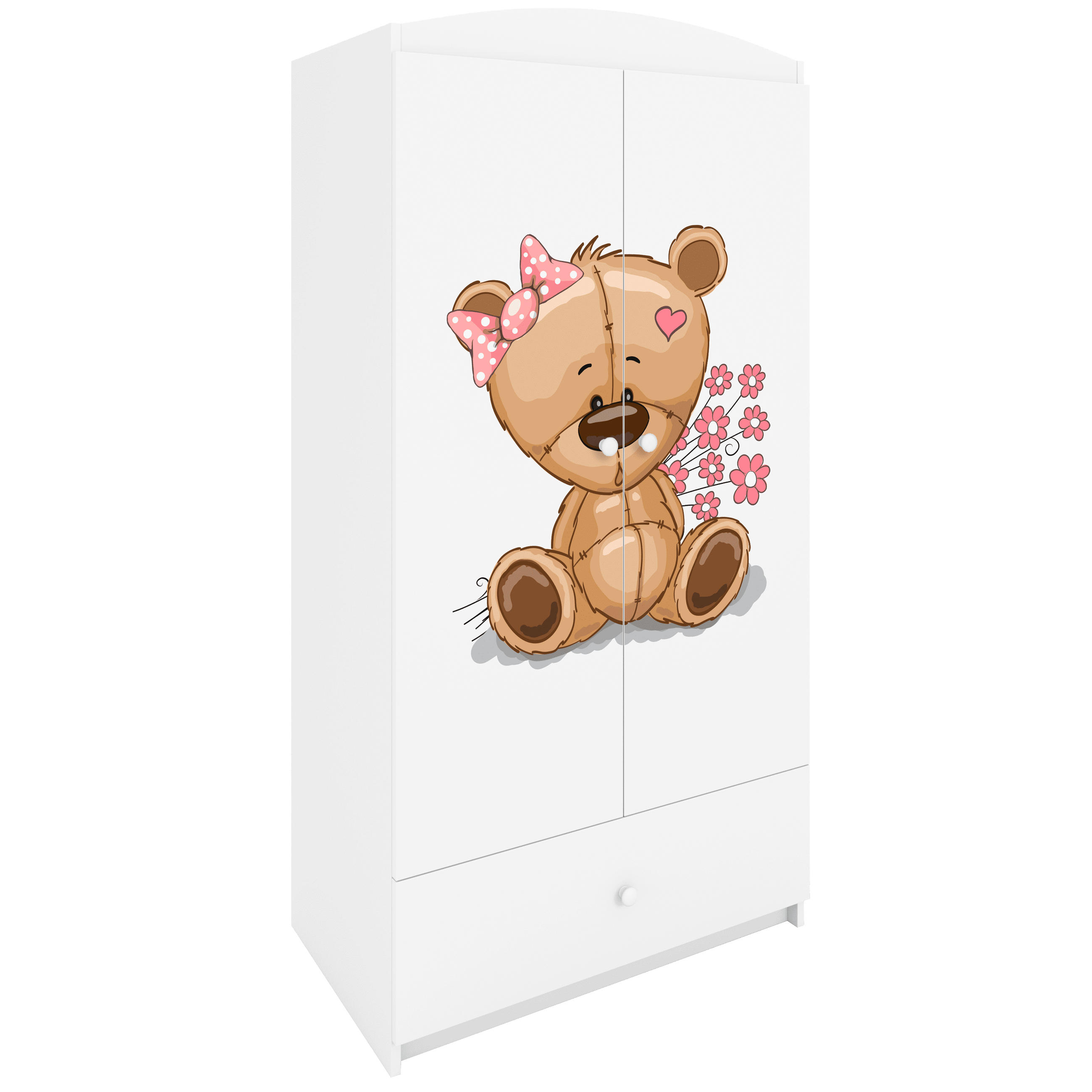 KINDERKLEIDERSCHRANK Teddybär II - Weiß, Holzwerkstoff (90/175/52cm) - RAUMHIRSCH FURNITURE