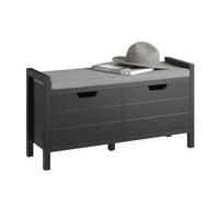 SCHUHBANK Schwarz - Schwarz, Holzwerkstoff (91/50/30cm) - SoBuy