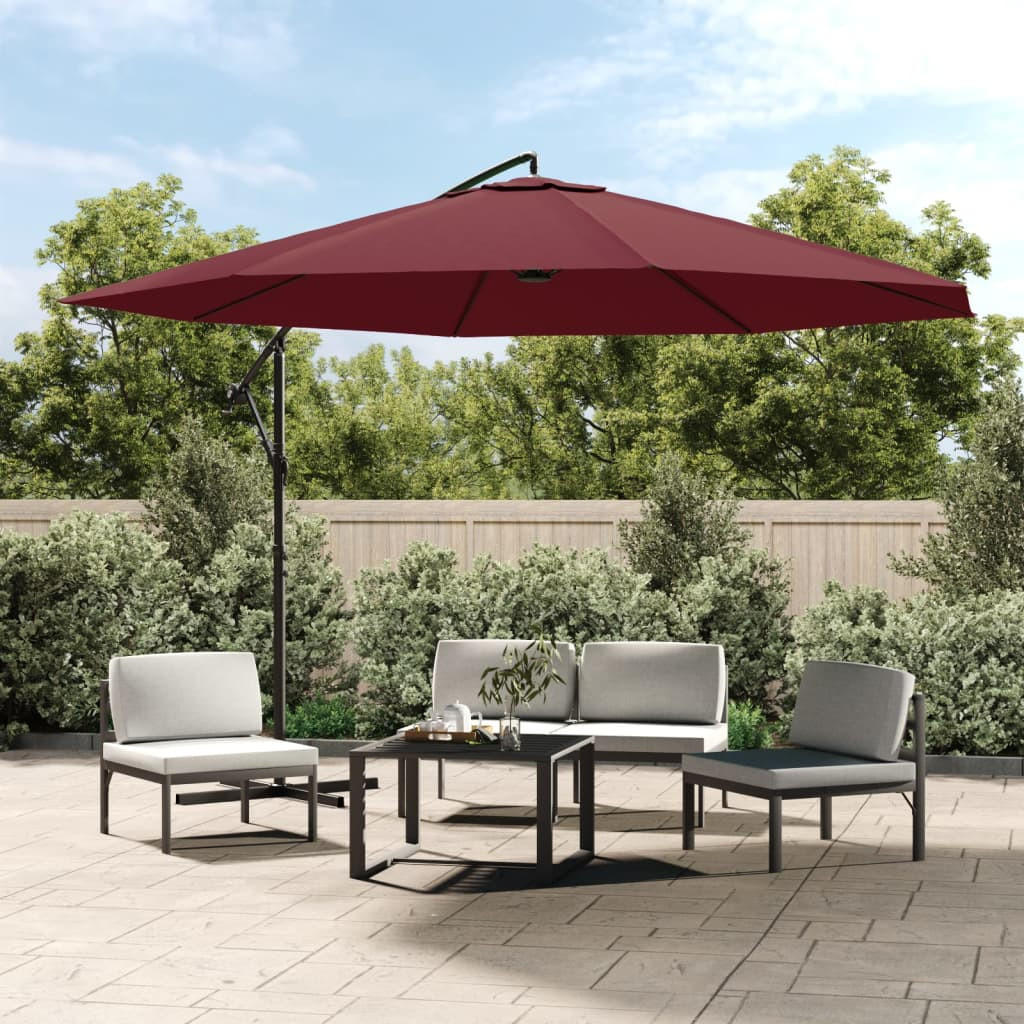AMPELSCHIRM mit Aluminium-Mast 350 cm Bordeauxrot - Rot, Textil (100/350cm) - furnicato