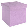 SITZHOCKER Faltbar mit Stauraum 38/38/38 cm (Rosa) - Rosa, Textil (38/38/38cm) - Intirilife