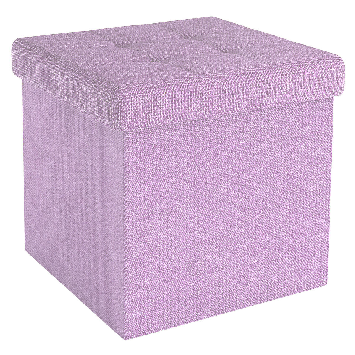 SITZHOCKER Faltbar mit Stauraum 38/38/38 cm (Rosa) - Rosa, Textil (38/38/38cm) - Intirilife