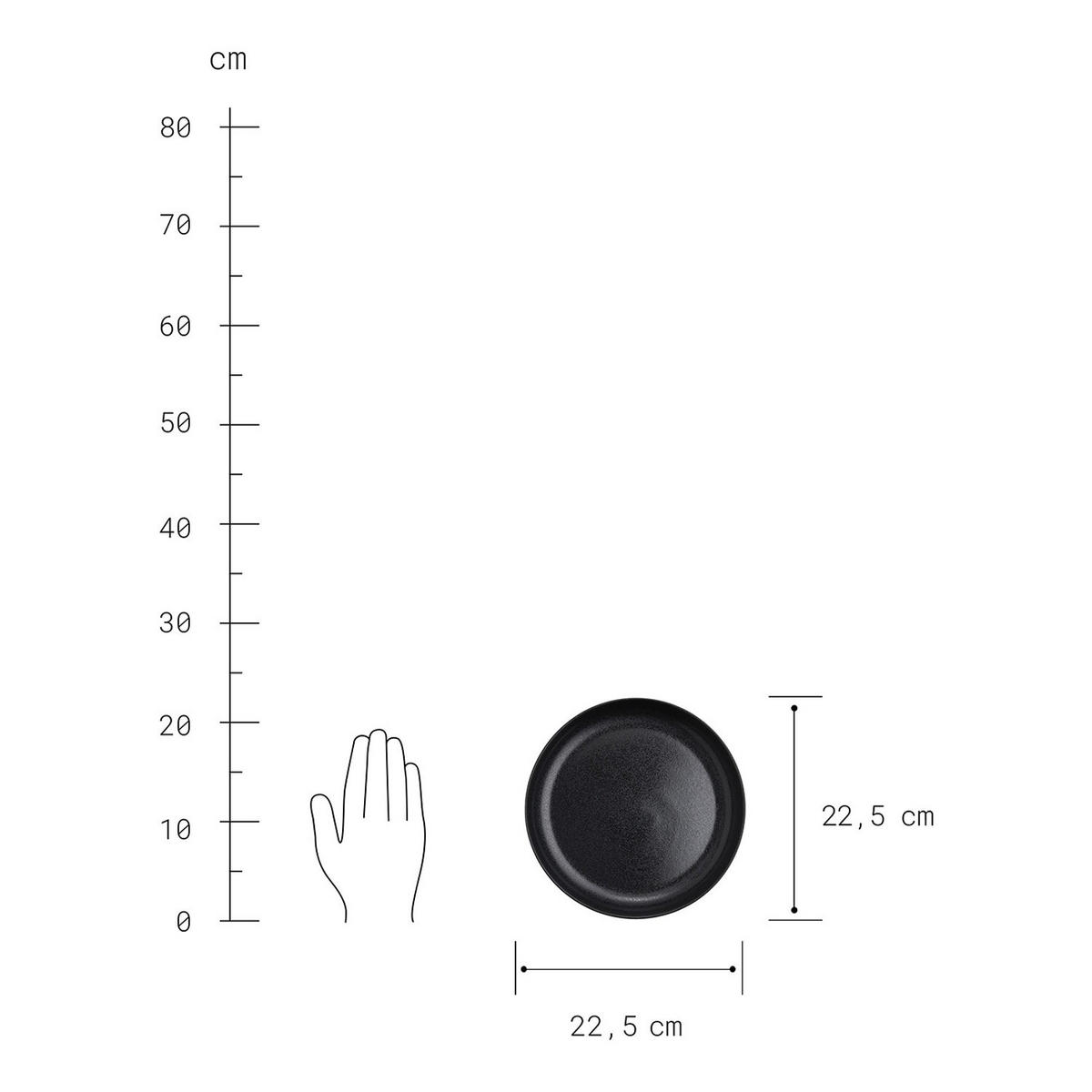 GESCHIRRSET 12-tlg. Casa Nova 4 Personen - Schwarz, Keramik (27/1/27cm) - Butlers