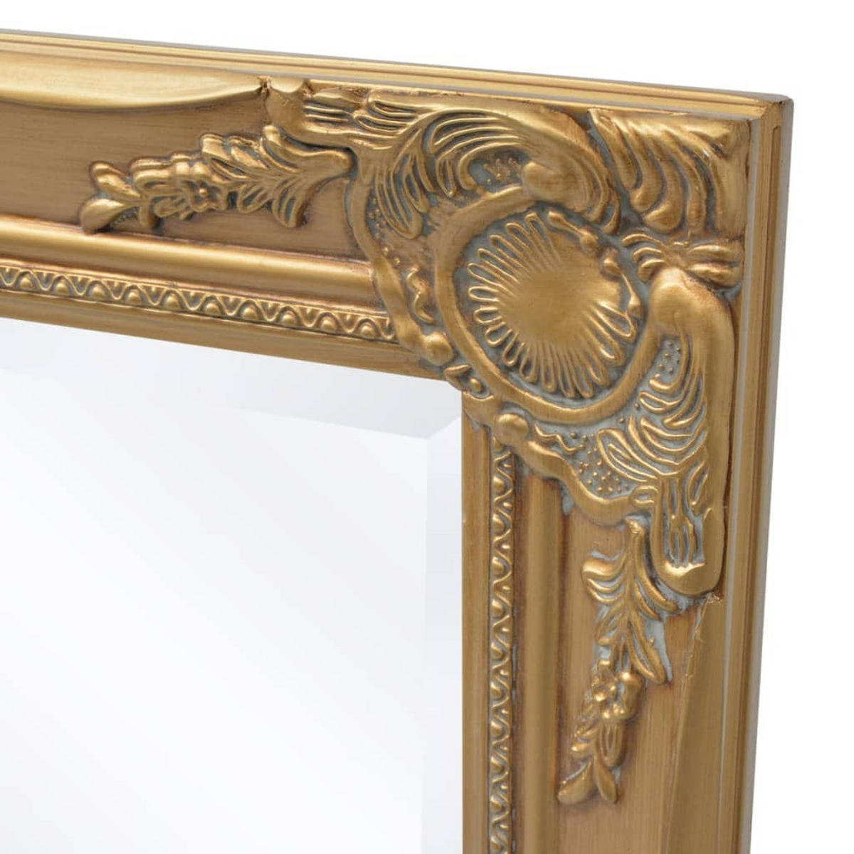 WANDSPIEGEL IM BAROCK-STIL 100X50 CM GOLDEN - Goldfarben, Holz (50/1/100cm) - vidaXL