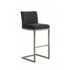 BARHOCKER Stoff Dunkelgrau - Chromfarben/Dunkelgrau, Textil/Metall (42/104/48cm) - CLP