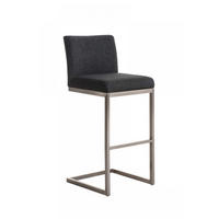 BARHOCKER Stoff Dunkelgrau - Chromfarben/Dunkelgrau, Textil/Metall (42/104/48cm) - CLP