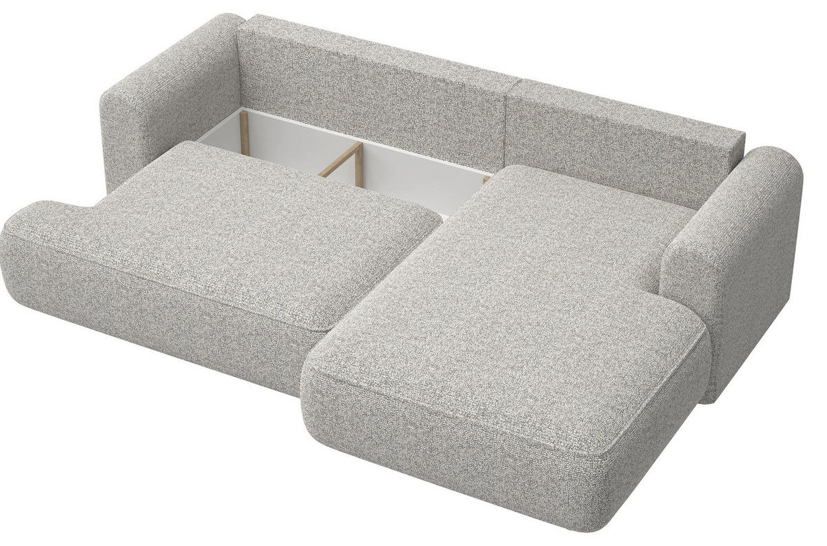 ECKSOFA Ovo Greige Webstoff-Bezug - Taupe/Schwarz, Kunststoff/Textil (165/260cm) - Selsey