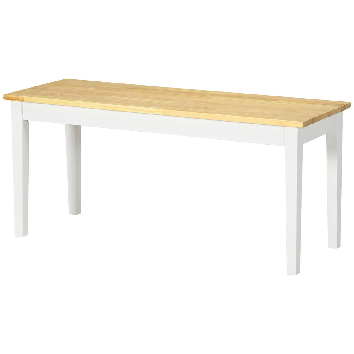 SITZBANK 2-Sitzer DE-13230 bicolor mit Naturholz Natur/Weiß - Weiß, Holz (102/45/36cm) - ComfortXL